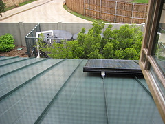 Solar panels, rainwater cisterns